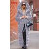 Autumn new product imitation fur coat hooded cotton coat thickened and extended plush coat women's coat trench coat