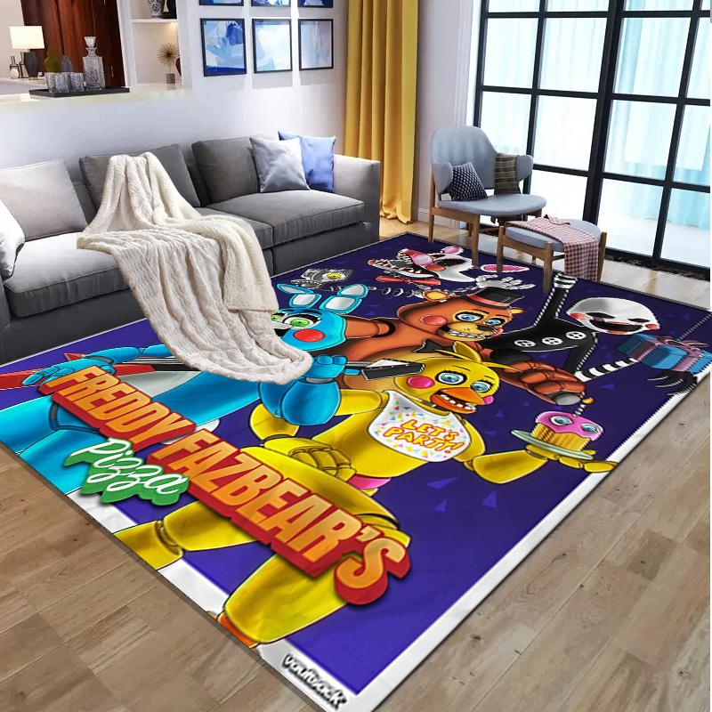 Five Nights at Freddy's Pattern Rug, Indoor/Outdoor Mat, for Picnic, Gameroom, Bedroom, Office, Living Room, Home Decor Carpet, Birthday Gift
