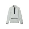 Sudadera Pulóver de Color Sólido con Media Cremallera y Hombros Caídos para Hombre Sudadera Gris FB7999-063