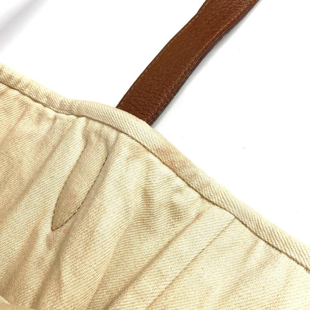 Hermes Kabas Calicut Tote Bag Shoulder Bag Leather/Canvas Beige/Brown