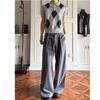 Striped Wide-leg A-word Double-pleated Streamer Pants Men's Summer Loose Old Money Wind-drape Scimitar Pants Commuter Pants