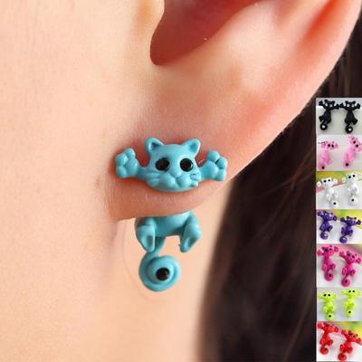 Bijoux de chaton à la mode Boucles d'oreilles à tige en forme de chat mignon Accessoires de bijoux pour femmes Cadeaux