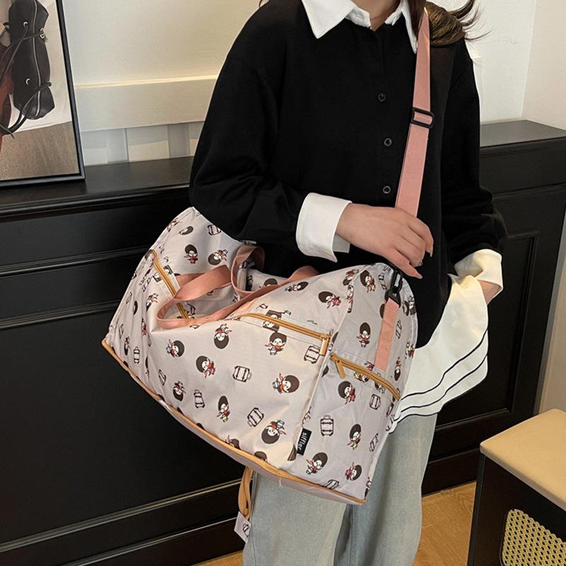 Large Capacity Lightweight Foldable Water-Resistant Cartoon Travel Duffle Handbag