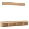 5 Piece Living Room Wall Unit with LED Lighting Sonoma Oak Wood Based Material