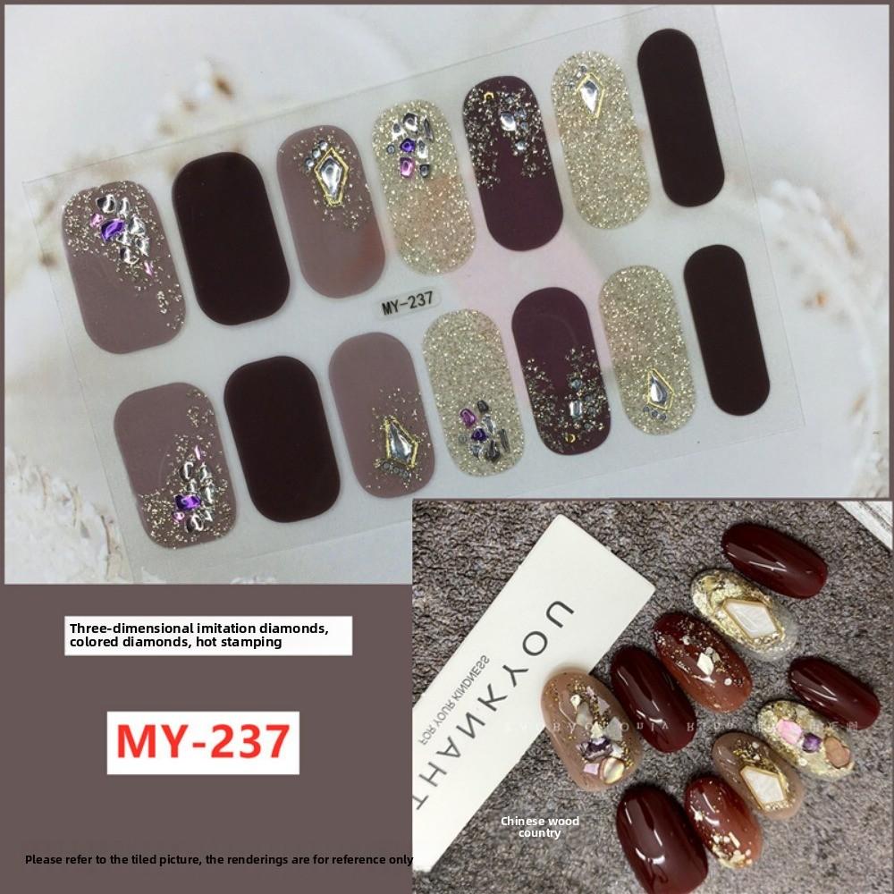 Three-dimensional Waterproof No-bake Gel Nail Polish Film Full Sticker European and American Sexy Nail Film Paper Nail Film Paper