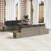 Ensemble de canapé de jardin vidaXL 9 pièces avec coussins Gris Poly Rattan 3358788