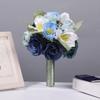 Wedding Bouquets with Ribbon for Bride Bridesmaid 30cm High Realistic Artificial Flower Bouquets for Wedding Photography