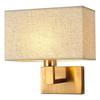 Minimalist Black or Bronze Wall Sconces with Rectangle White Yellow Fabric Shade for Bedroom Hallway USB Wall Lights with Switch