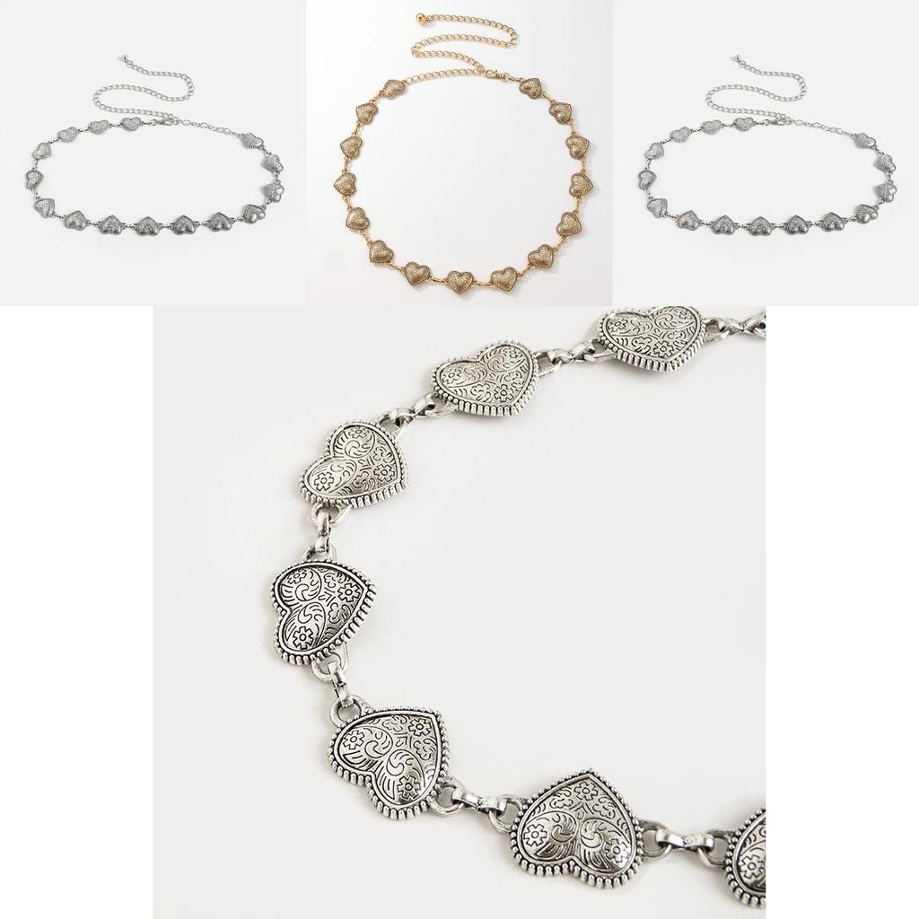Heart Shaped Metal Carved Waist Chain For Women With Bohemian Design For All Seasons