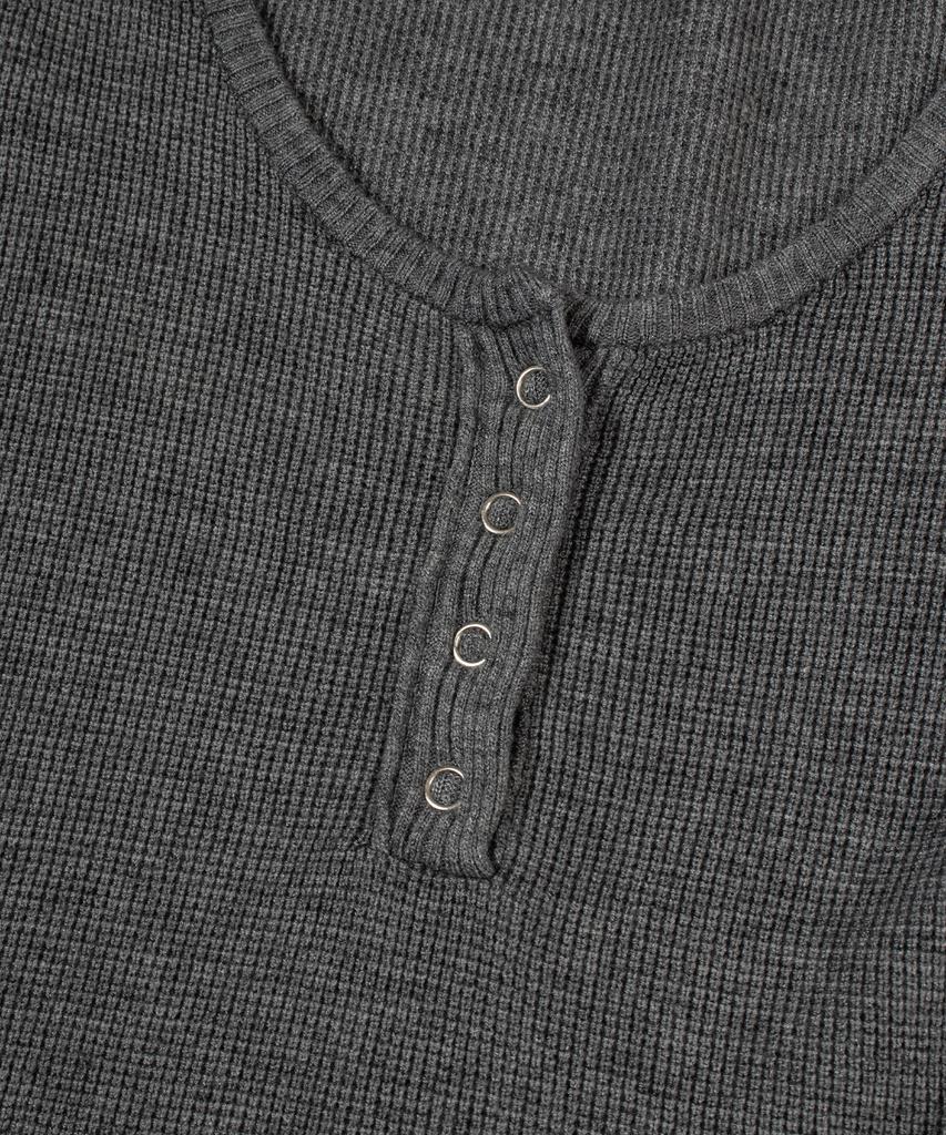 MOAA Seam Line Button Knit (Melange Gray)