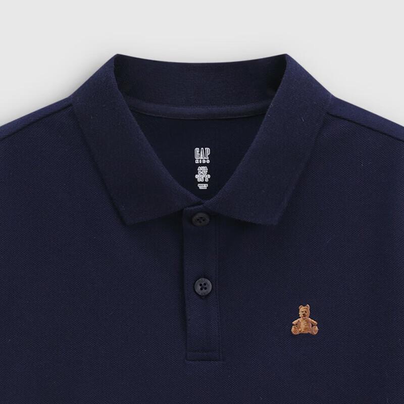 GAP Boys' Embroidered Bear Short Sleeve Polo Shirt