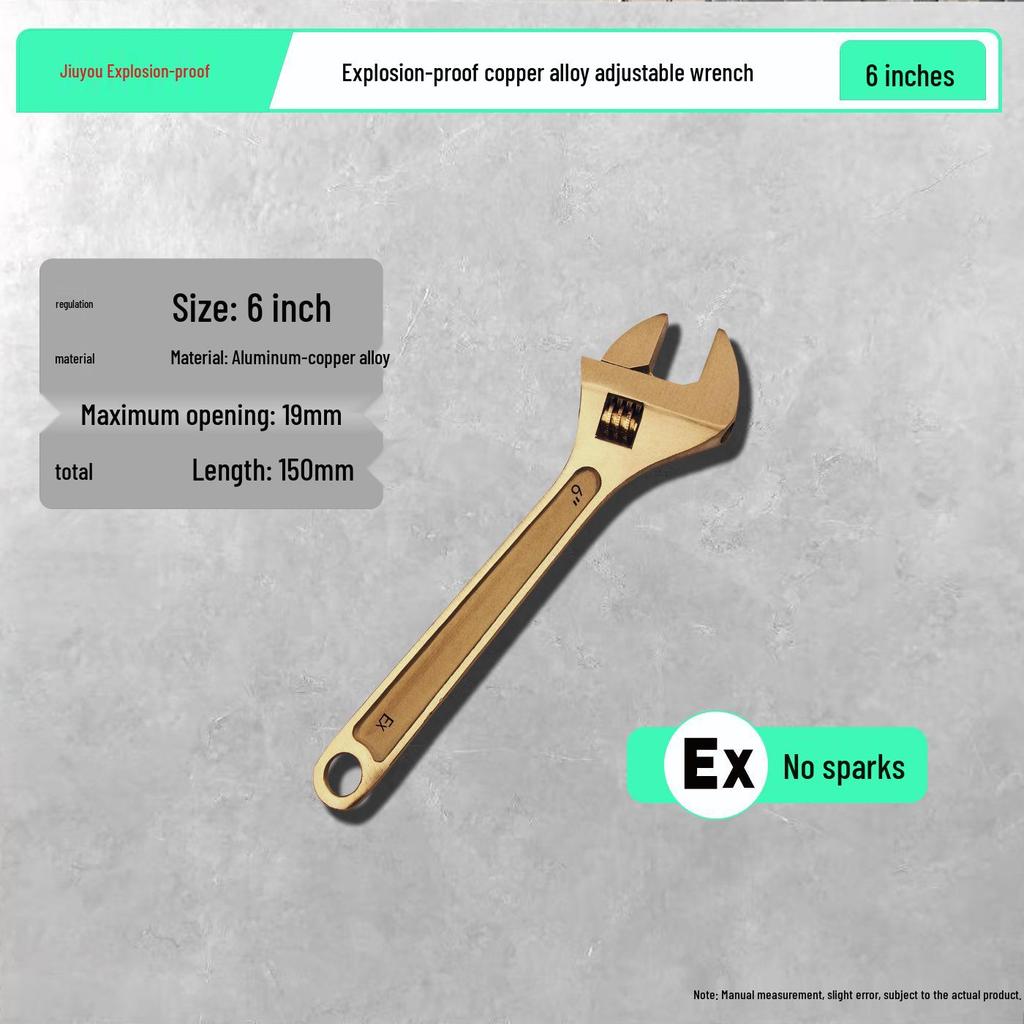 Explosion-Proof Copper Alloy Adjustable Wrench - 8", 10", 12" Sizes Available