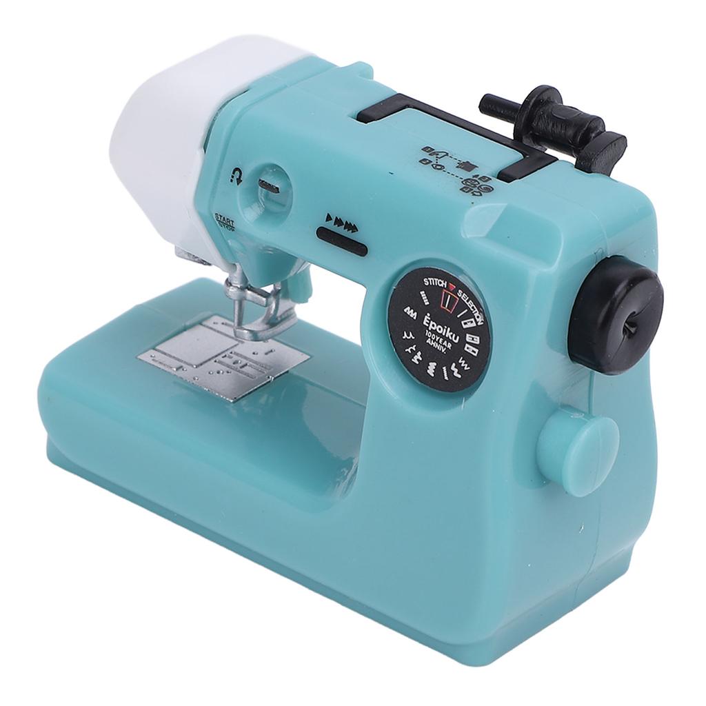 Small Sewing Machine Blue Cute Realistic Sewing Machine Capsule Toy for Bedroom Tabletop Decoration