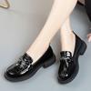 Soft Leather Single Shoe Women's 2024 New Soft Sole Comfortable Patent Leather English Style Loafers Work Small Leather Shoes