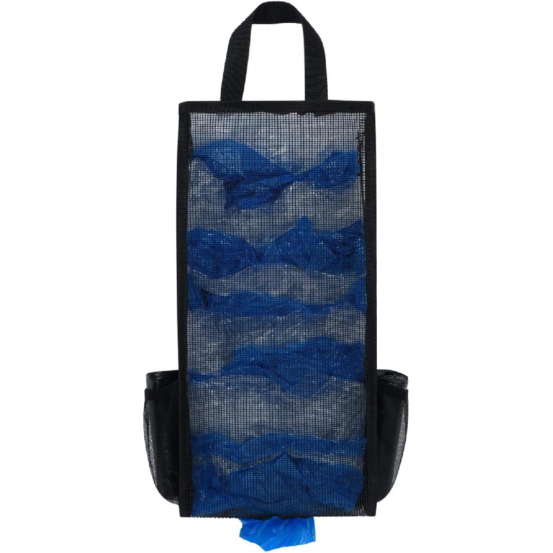 Plastic Bag Holder, Large Capacity Grocery Bag Holder, Breathable Mesh Plastic Bag Holders for Grocery Bags Storage, Lightweight Trash Bag Holder чёрный