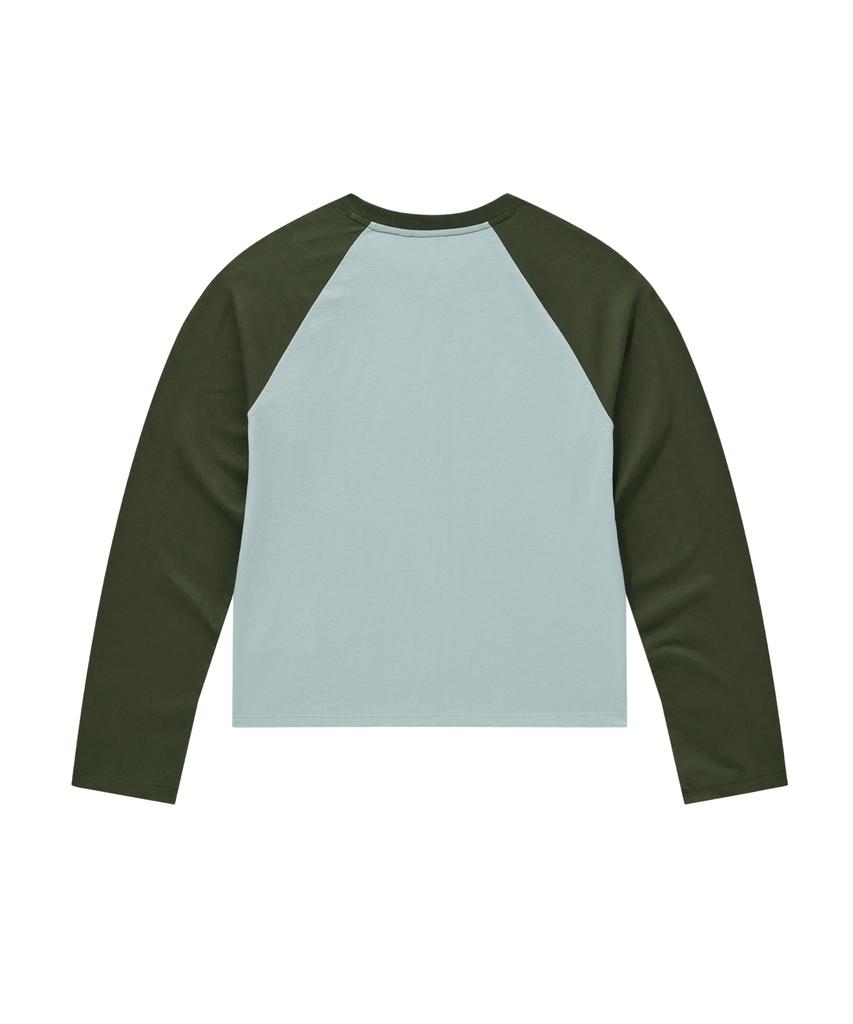 COVERNAT WOMAN Raglan Contrast Long Sleeve Sky Blue