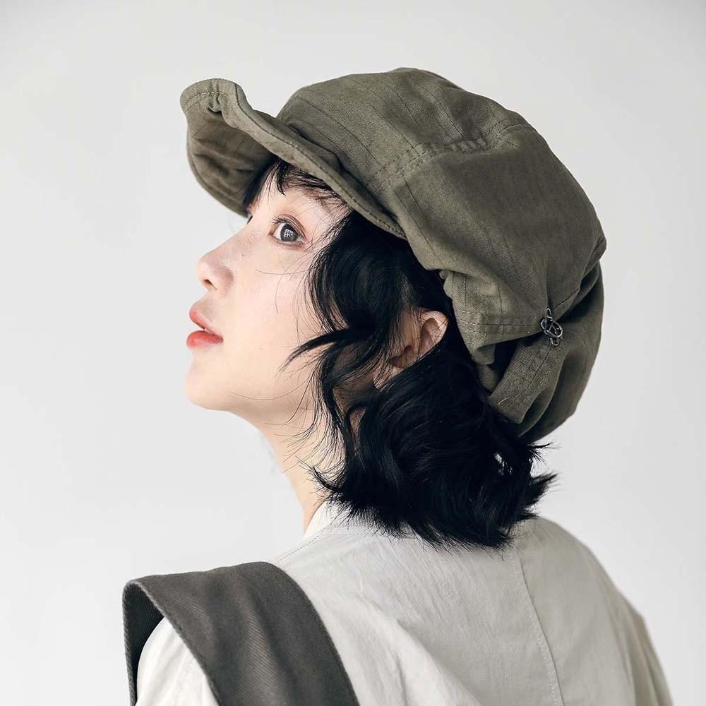Street Style Cloud Beret Cap Asymmetric Women Artist Hat Casual Retro Octagonal Hat  Spring