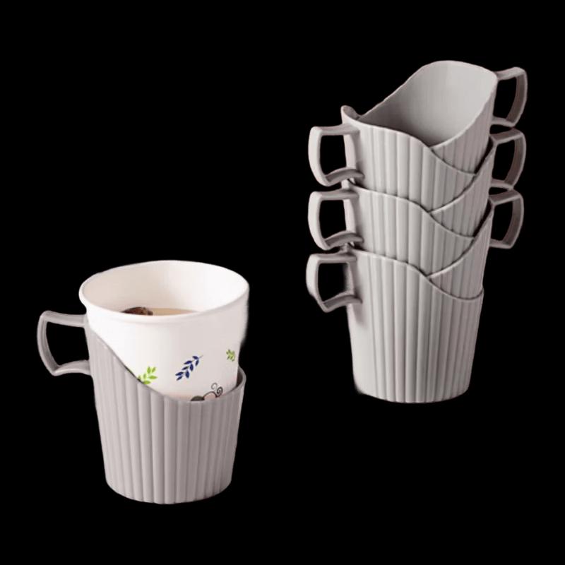 NHZHIW Disposable Paper Cup Tray - Grey (10-Pack)