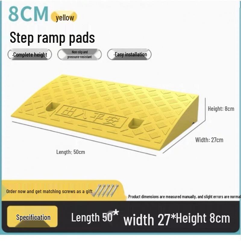 Uphill Step Mat: Plastic Slope Curb Car Sill and Speed Bump
