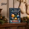 Christmas Countdown Calendar Set with 2D Flat Calendar 24Pcs Space Advent Acrylic Ornament Planet Holiday