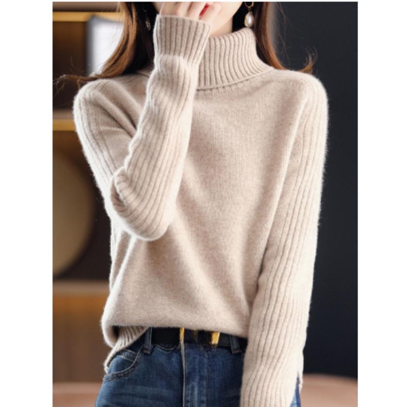 Turtleneck Sweater Women's Plus Velvet Thickening Autumn and Winter Inner Fashion Blouse Knitted Bottoming Shirt Women's Winter Thickening