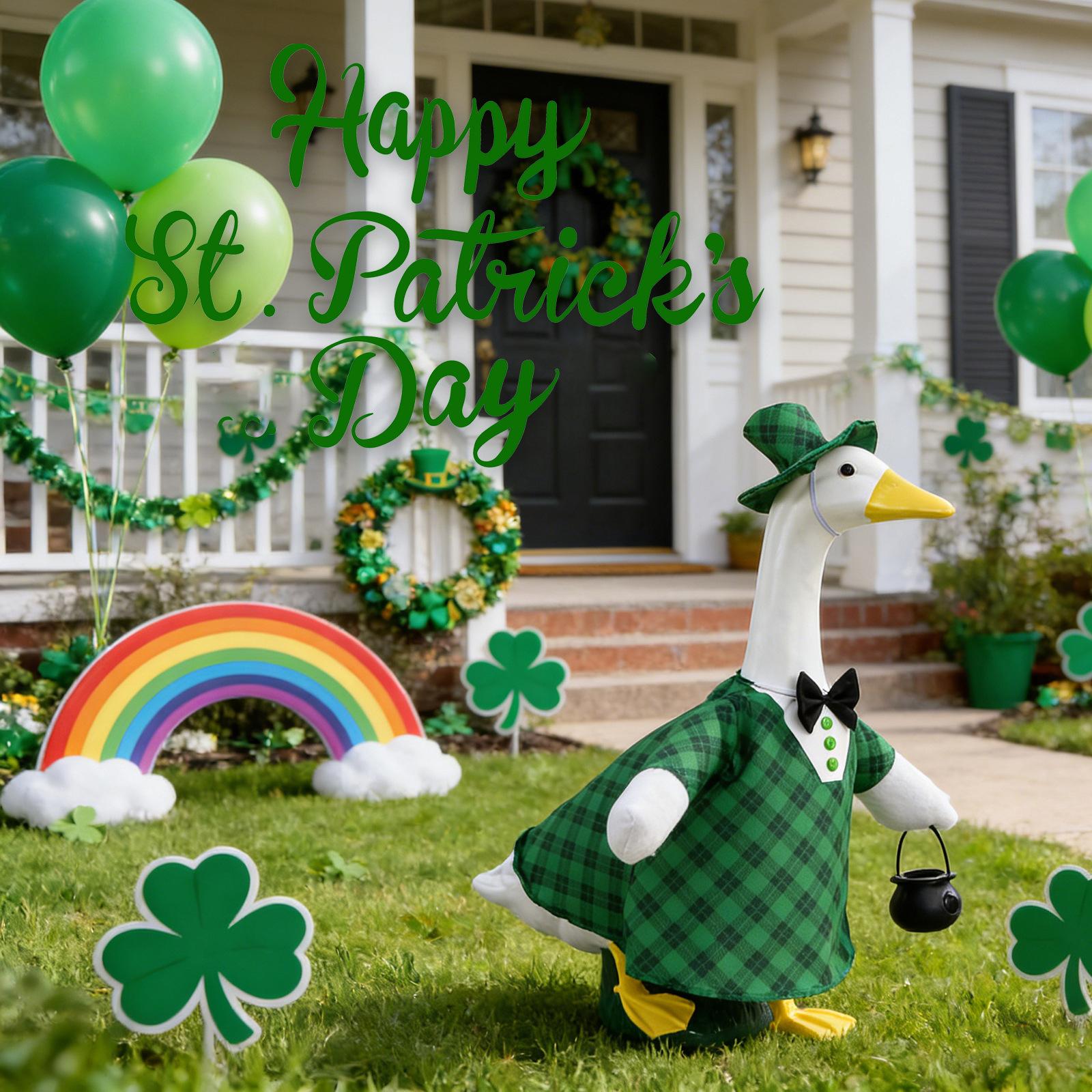 St. Patrick's Day Garden Porch Costume Set, Fun Outfit, Perfect For Decorating Your Garden , Ideal As A Holiday Gift For Your Patio, 23 Inches