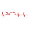 Adesivo per Auto Cuore Elettrocardiogramma di Giocatori di Gara Accessori Styling Auto Copertura Graffi Motociclista PVC, 15cm