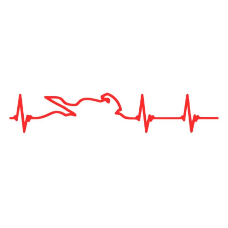 Adesivo per Auto Cuore Elettrocardiogramma di Giocatori di Gara Accessori Styling Auto Copertura Graffi Motociclista PVC, 15cm