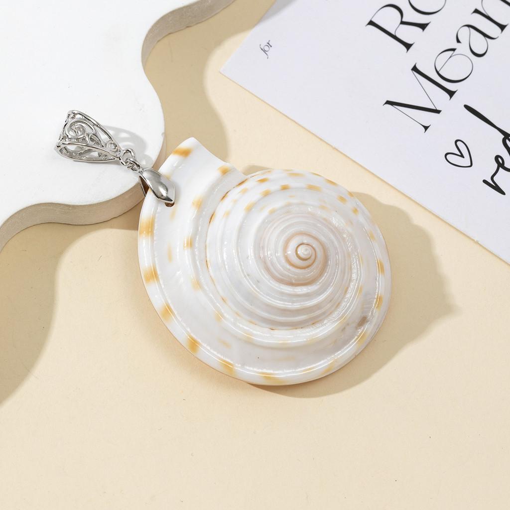 Shell Pendant Necklace Component With Natural Seashell Material For Jewelry Making