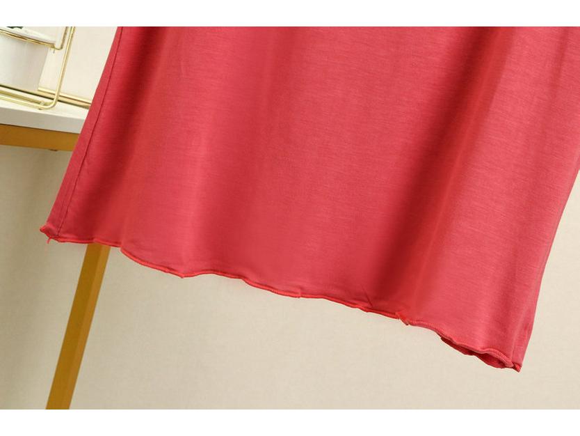 Women's Summer Modal Ruffle Trim T-shirt - Short Sleeve, Loose-Fit, Slimming Half Sleeve