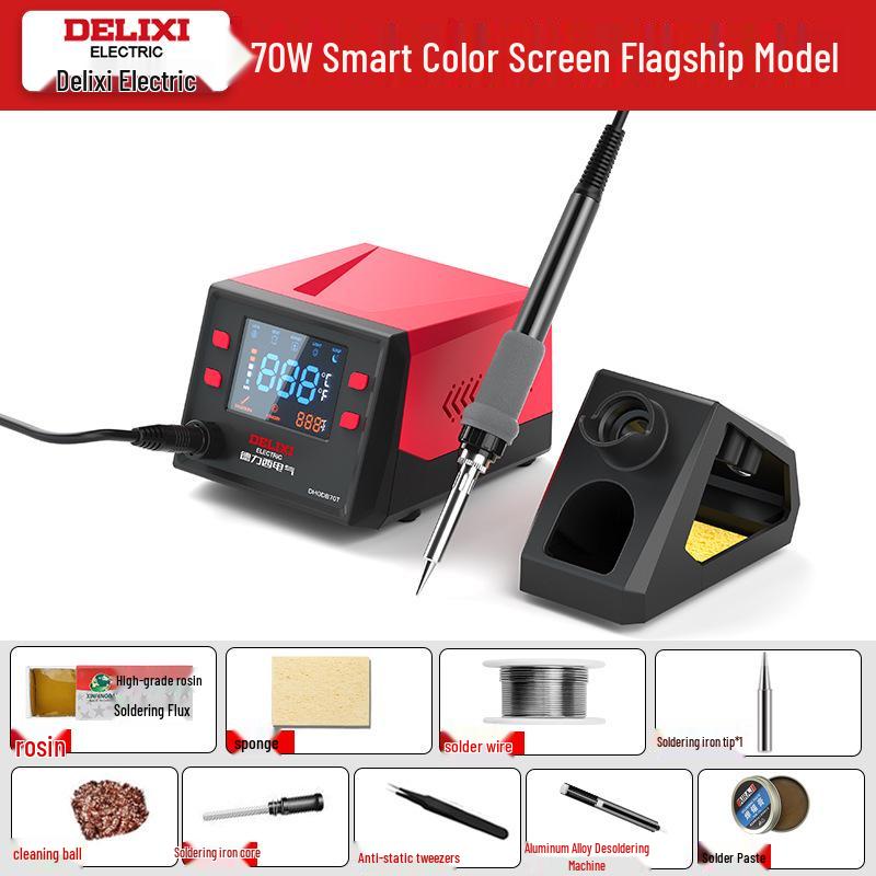 Delixi 936 Adjustable Soldering Station: High-Power, Constant Temperature Soldering Iron for Household Repair & Welding.