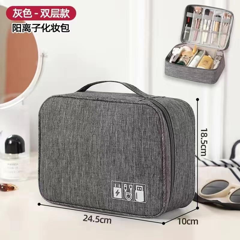 BEPAN Professional Hair Stylist Travel Organizer Double-Layer Barber Hairdressing Tools Storage Case with Elastic Loops & Mesh Pockets