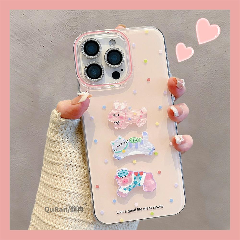 

Single Layer Yellow Background Polka Dots for IPhone16pomax for Apple 15pr Mobile Phone Case 14 New Style 13 Cartoon 12 Original For Apple 6