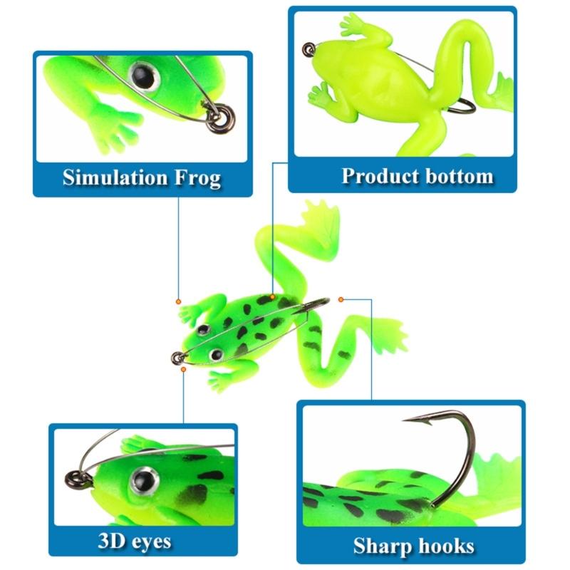Fishing Large Mouth Lures Large Feet Frogs Baits Double Propellers Legs Freshwater Saltwater Frogs Lures Swimbaits Set