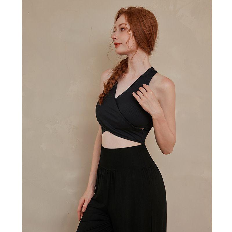 

Zen Yoga Suit High Waist Casual Pants Pants Loose Pants Casual Drooping Slimming Fairy Vest Outer Wear Black Vest M