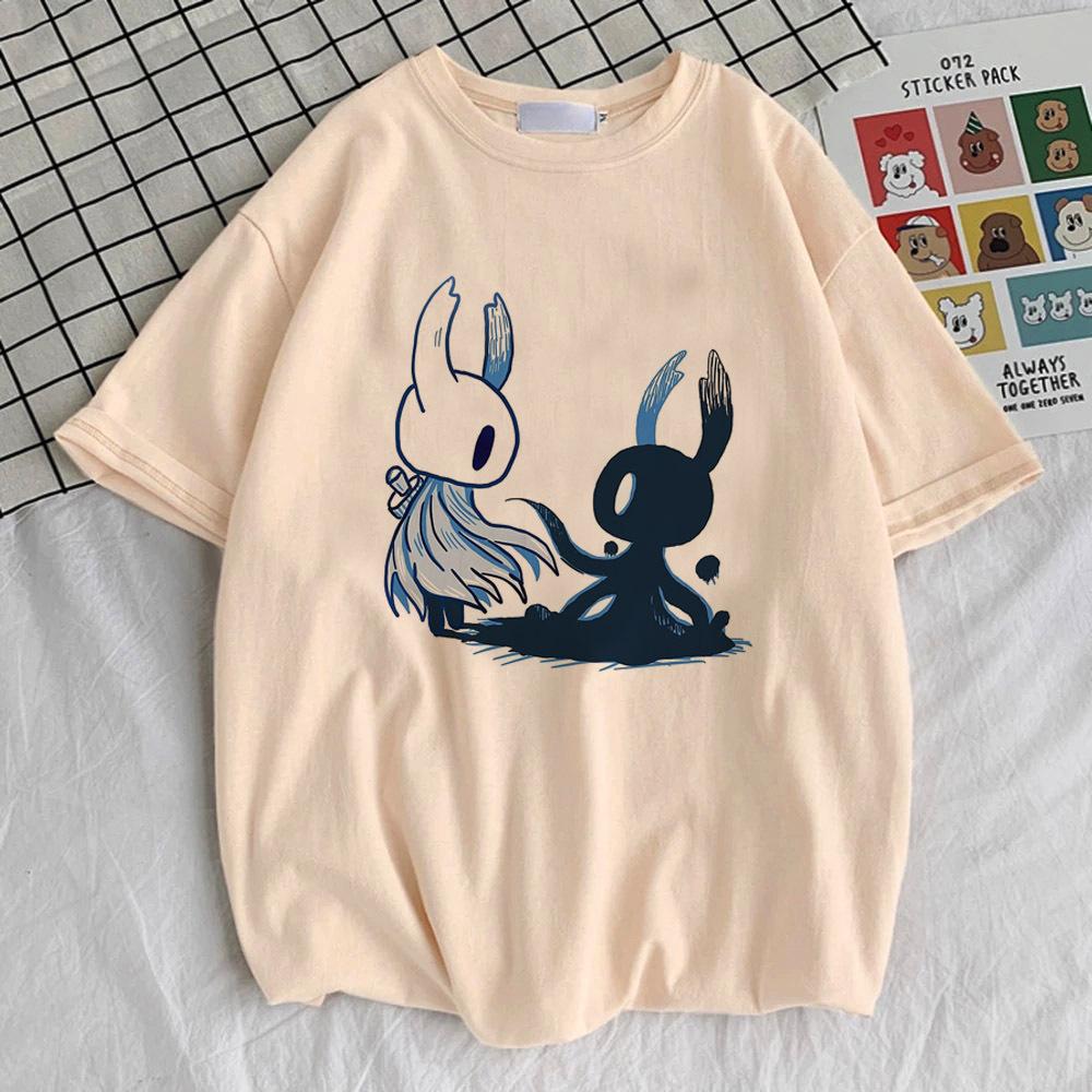 Hollow Knight Silksong Pattern Print TShirt HipHop Retro Anime Womens Clothing Comfortable Breathable and Soft Cotton
