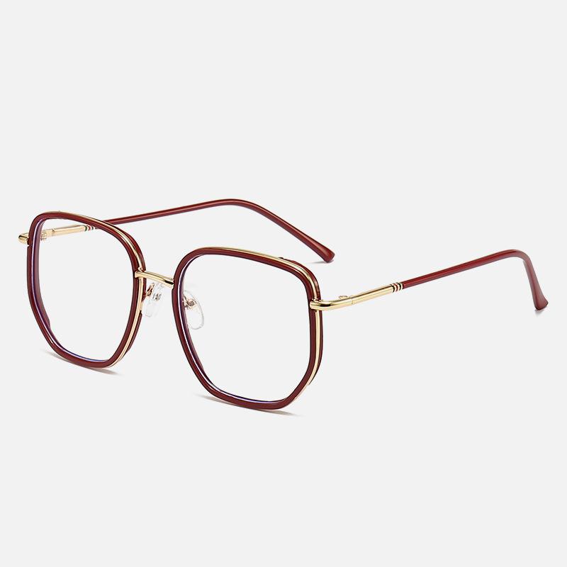 No Makeup Retro Literary Glasses Frame Men And Women Tr90 Large Frame Anti-Blue Light Glasses Frame Cross
