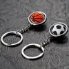 Rotating Sports Ball Keychain: Basketball, Football, Rugby, Baseball Pendant for Enthusiasts