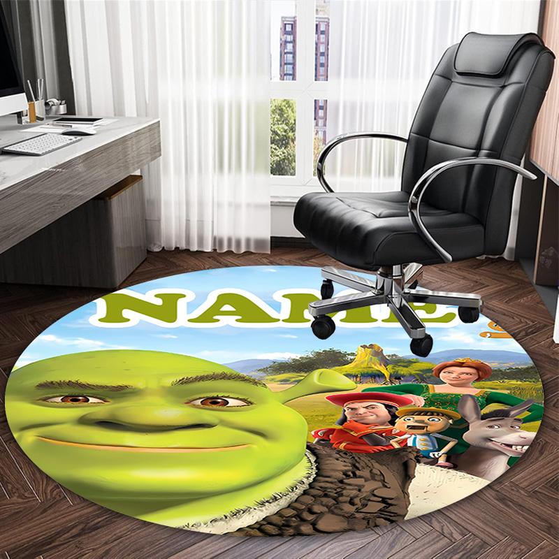 Customizable S-Shrek3 Round Non-Slip Carpet - Ideal for Garden, Picnic, Office, Perfect for Decoration, Suitable For All Seasons