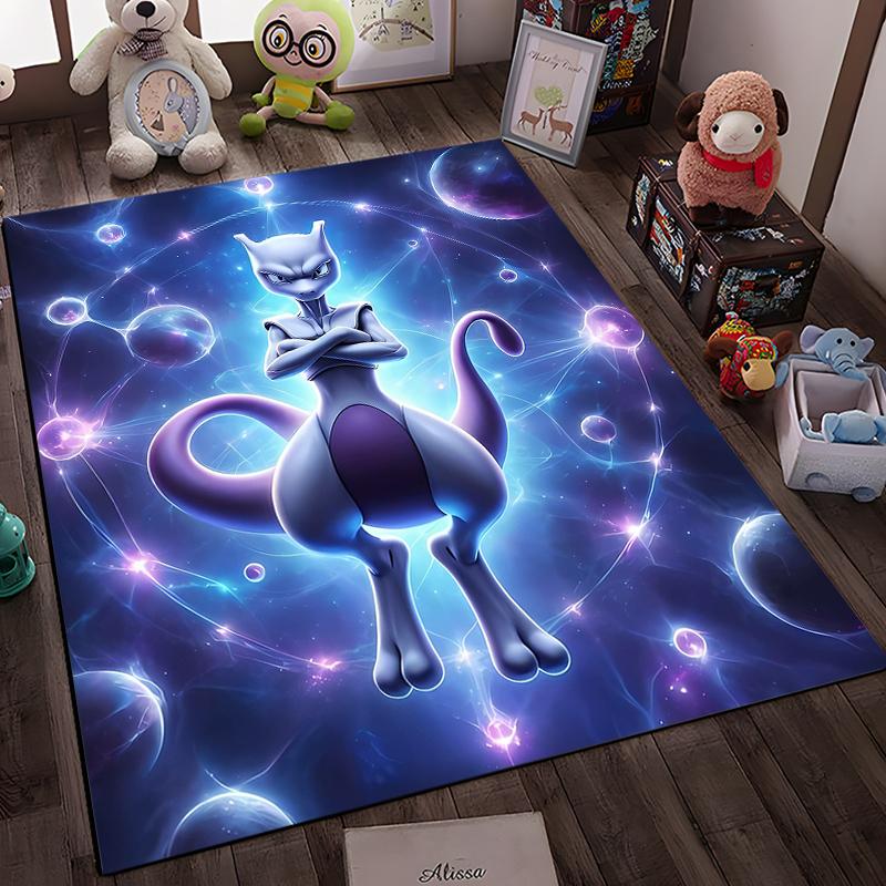 

Cool Pokemon-Mewtwo Cartoon Anime Carpet for Living Room Game Rugs Soft Floor Cartoon Rugs Bathroom Rug Mat Yoga Mat Home Decor 120x160cm