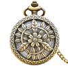 Retro Bronze Steampunk Openwork Floral Flip-Top Male And Female Student Gift Quartz Necklace Commemorative Pocket Watch