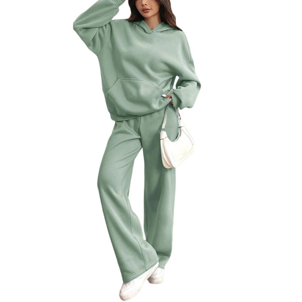 Women's Casual Warm Hoodie Casual Pants  Winter Sports Suit