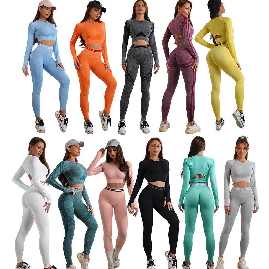 European & American Five-Piece Yoga Set: Shorts, Short-Sleeve, Long-Sleeve, Trousers, Bra, Vest