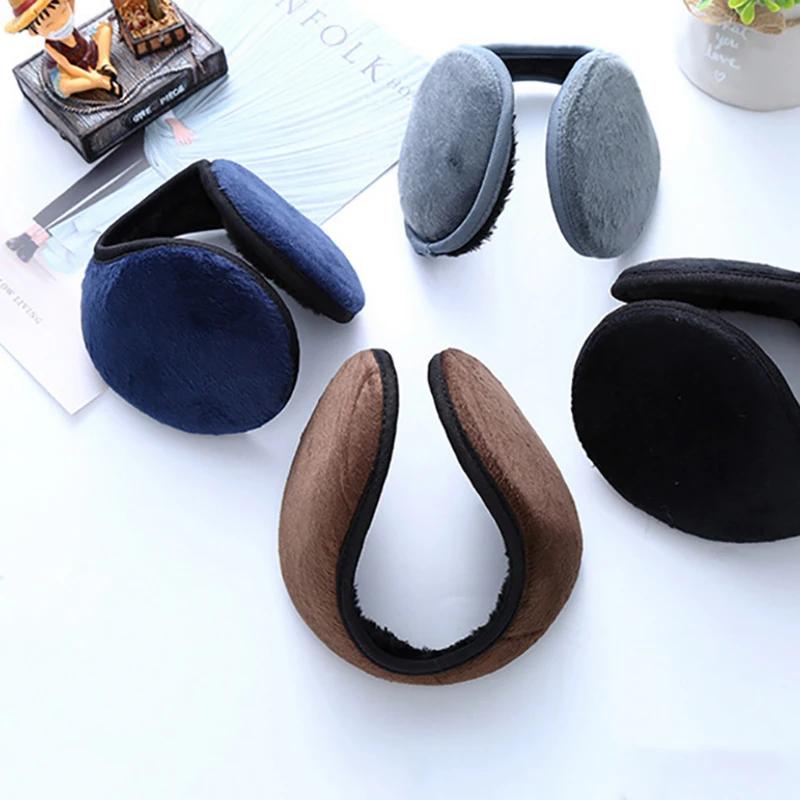 Kalınlaşmak Kış Unisex Kulaklık Polar Isıtıcı Kulaklık Sıcak Peluş Kumaş Kulaklık Kapak Earwarmers Kulak Örtüsü Isıtıcı Kulak Koruyucu