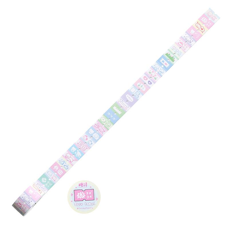 

Креативный мелованный бумажный материал для бирок, пленка, режущая лента, милые граффити, декоративная лента для ручного учета, мультяшные водонепроницаемые наклейки