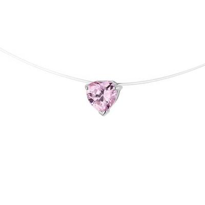 Pendant - LOVA LOLA VAN DER KEEN - 925 Sterling Silver - Pink Zirconium Oxide - Length 42 Cm - Women's Jewelry