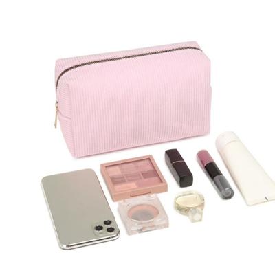 Trousse de Maquillage Velours Côtelé Poches Sacs Voyage Organisateur de Toilette Sac de Maquillage Dame Portable Voyage Sac de Toilette pour Fille