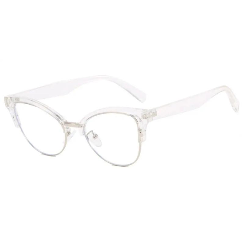 New Cat Eye Half Frame Anti Blue Light Reading Glasses Women Fashion Luxury Brand Ladies Flexible Optical Eyewear