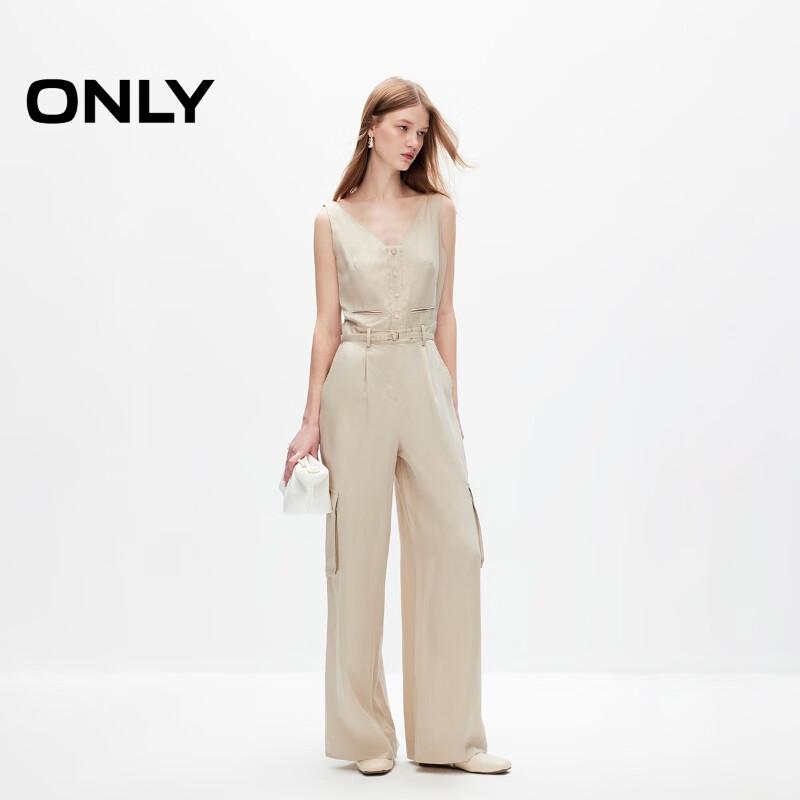 ONLY Women's V-Neck Loose Jumpsuit