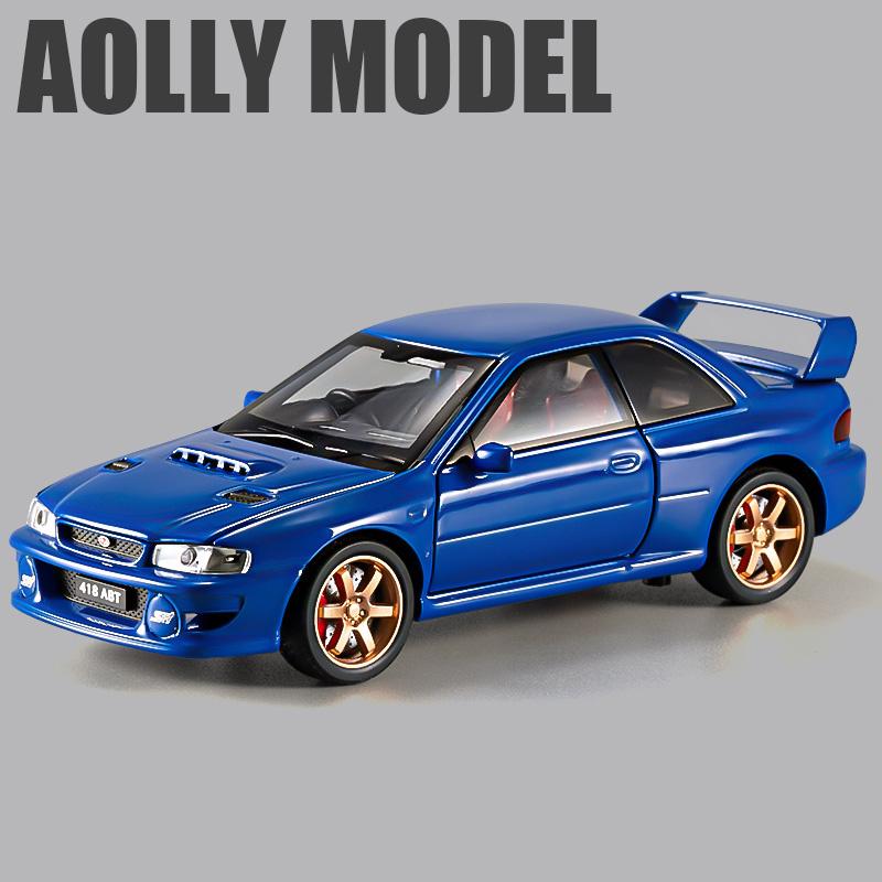 1/32 Subaru Impreza WRX STI Alloy Sports Car Model Diecasts Metal Racing Car Vehicles Model Sound Light Simulation Kids Toy Gift